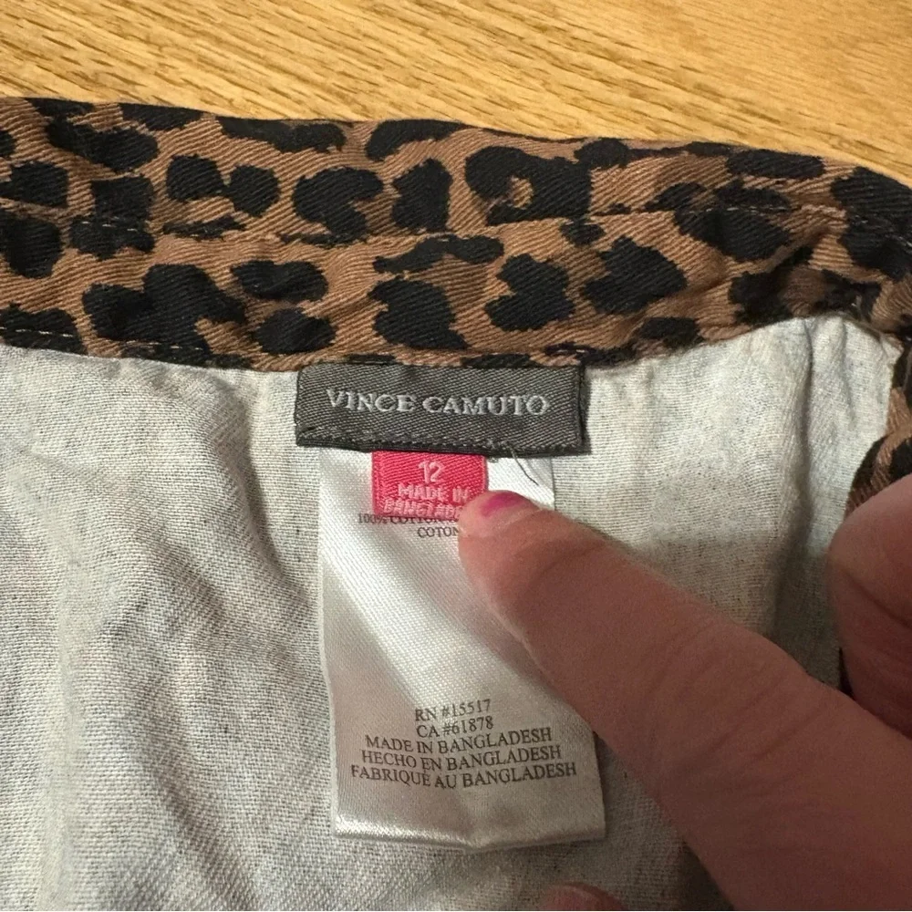Vince Camuto Leopard Print Button Down Dress Sz 12 Sleeveless Kids Girls